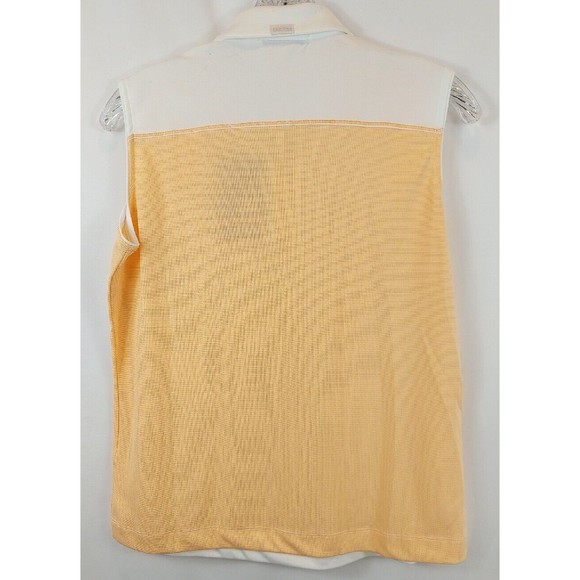 Tehama Womens Hang Em Dry Golf/Tennis Sleeveless Half Zip White/Orange, S - NWT - Picture 5 of 11